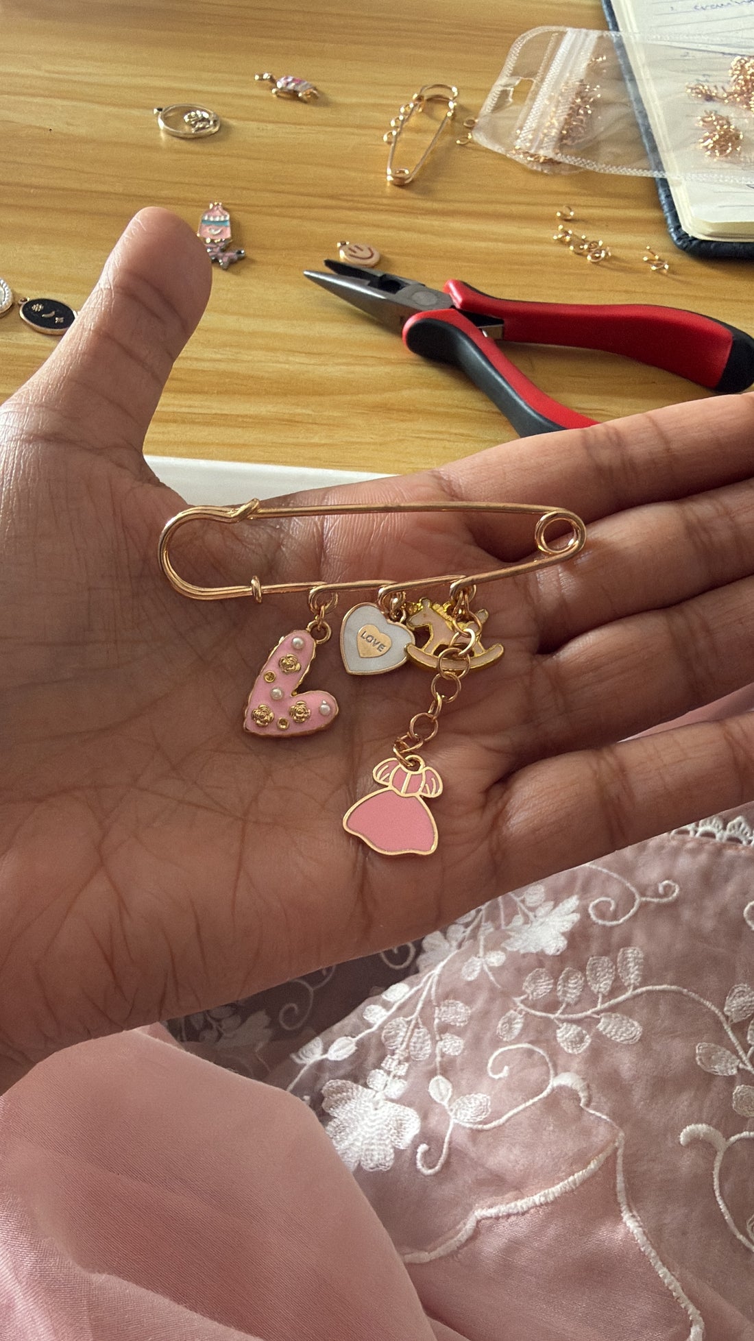 Baby girl brooch pin