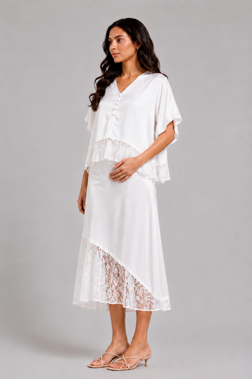 The Estelle Skirt- Pearl White
